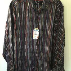 Robert Graham Men's Shepard Striped Button Down Shirt NWT Size L